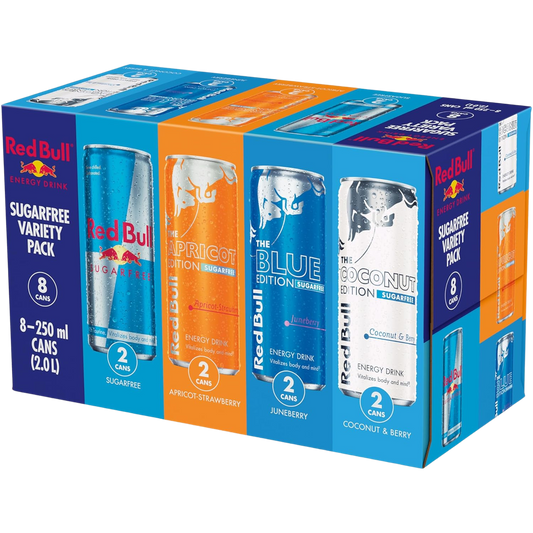 Red Bull Energy Drink Sugar Free Variety Pack 250ml x8